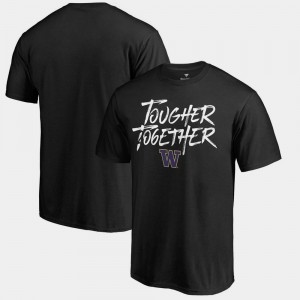 Mens Black College T-Shirt UW Huskies Tougher Together
