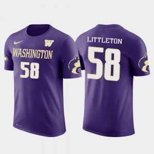 University of Washington Los Angeles Rams Football Cory Littleton College T-Shirt Men's Future Stars #58 Purple
