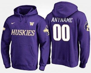 Men's #00 College Custom Hoodies Purple University of Washington
