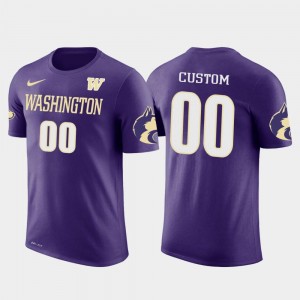 University of Washington Future Stars #00 For Men's Purple Cotton Football College Customized T-Shirts