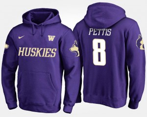 #8 Washington Huskies Dante Pettis College Hoodie For Men Purple