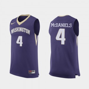 Replica #4 University of Washington Men's Basketball Purple Jaden McDaniels College Jersey