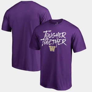 College T-Shirt Mens Purple Tougher Together UW Huskies