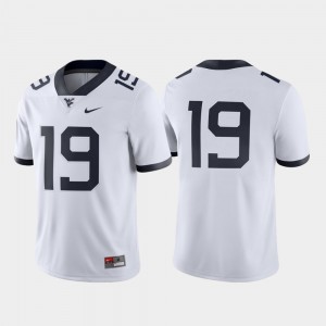 College Jersey #19 West Virginia Football White Game For Men's