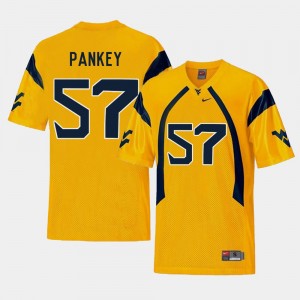 West Virginia Football Mens Adam Pankey College Jersey Gold #57 Replica