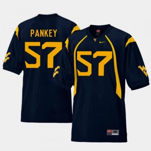 Replica Football Adam Pankey College Jersey Navy West Virginia Mountaineers For Men's #57