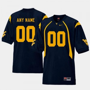 Replica College Customized Jersey For Men's West Virginia Mountaineers Football #00 Navy