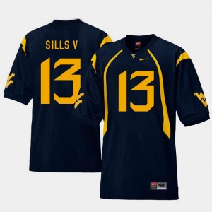 David Sills V College Jersey Football For Men #13 WVU Replica Navy