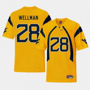 #28 For Men Replica Gold Elijah Wellman College Jersey Football West Virginia University