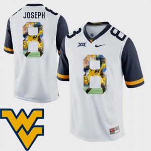 White Karl Joseph College Jersey Football #8 West Virginia University Men Pictorial Fashion