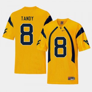 Replica For Men's Gold #8 WVU Keith Tandy College Jersey Football