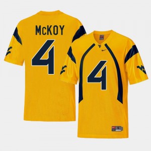 Gold Kennedy McKoy College Jersey For Men WVU Replica #4 Football