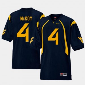 West Virginia University Football Navy Replica Men Kennedy McKoy College Jersey #4