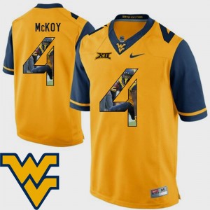 Pictorial Fashion Kennedy McKoy College Jersey Gold Football Mens #4 WVU
