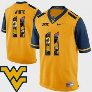 Mountaineers For Men Pictorial Fashion Kevin White College Jersey Gold #11 Football