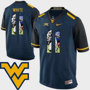 Football Navy West Virginia Kevin White College Jersey For Men Pictorial Fashion #11