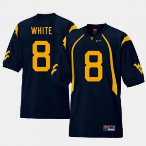 Mountaineers Football Kyzir White College Jersey #8 For Men's Navy Replica