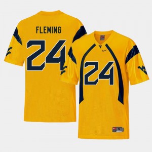 Men's #24 Replica Gold West Virginia University Maurice Fleming College Jersey Football