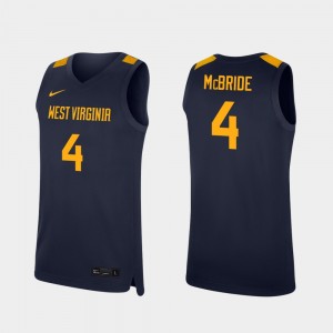 Replica #4 Navy WVU Miles McBride College Jersey Basketball Men's