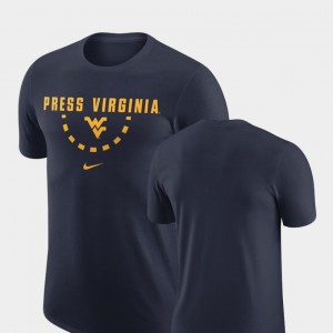 Men's Basketball Team College T-Shirt Navy West Virginia Mountaineers