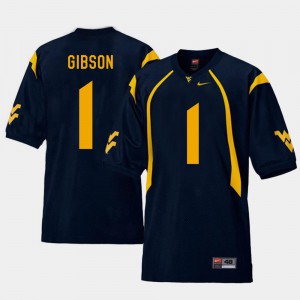 Football WVU Replica #1 Shelton Gibson College Jersey Navy Men's