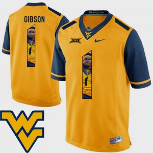 Pictorial Fashion Football #1 Shelton Gibson College Jersey Gold WV For Men's