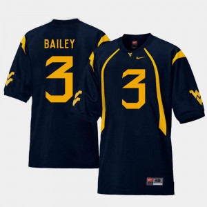 #3 Navy Replica WVU Stedman Bailey College Jersey Men's Football