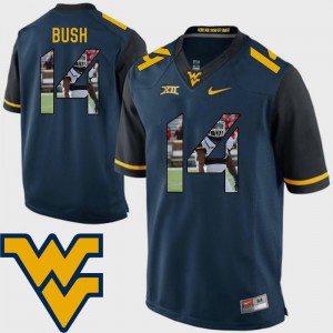 Football For Men WVU Tevin Bush College Jersey Pictorial Fashion #14 Navy
