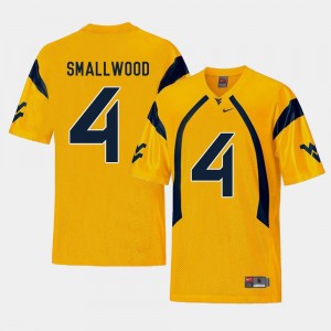 Gold Replica For Men #4 Wendell Smallwood College Jersey Football Mountaineers