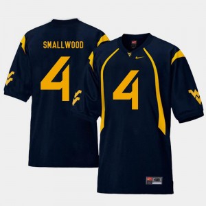 Replica #4 WV Mens Wendell Smallwood College Jersey Navy Football