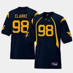 Navy Football #98 Will Clarke College Jersey For Men Replica WVU