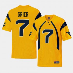 Will Grier College Jersey Gold Men Replica WVU #7 Football
