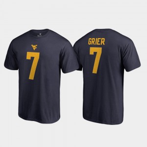 West Virginia Mountaineers Name & Number Legends #7 Navy Will Grier College T-Shirt Mens