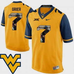 Will Grier College Jersey Gold Football WV Pictorial Fashion Men's #7