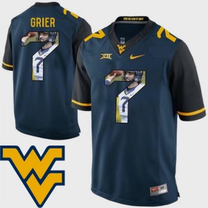 #7 Men's Navy Mountaineers Pictorial Fashion Will Grier College Jersey Football