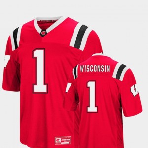 Foos-Ball Football #1 Wisconsin College Jersey For Men's Colosseum Red