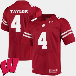Mens Red Alumni Football Game 2018 NCAA #4 A.J. Taylor College Jersey University of Wisconsin
