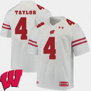 White 2018 NCAA Wisconsin Badger Men's A.J. Taylor College Jersey #4 Alumni Football Game