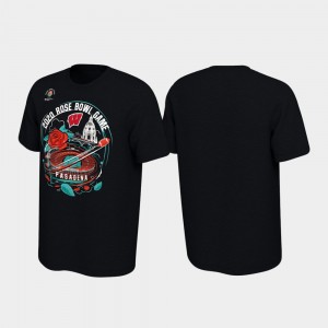 2020 Rose Bowl Bound Illustration College T-Shirt Black Wisconsin Badger For Men