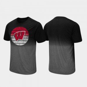 Fancy Walking College T-Shirt Wisconsin Badgers Dip Dye For Men Black