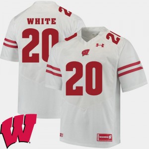 #20 2018 NCAA White James White College Jersey Wisconsin Badgers For Men's Alumni Football Game