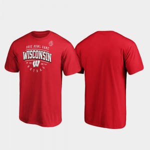 College T-Shirt Red Wisconsin Badgers Tackle Mens 2020 Rose Bowl Bound