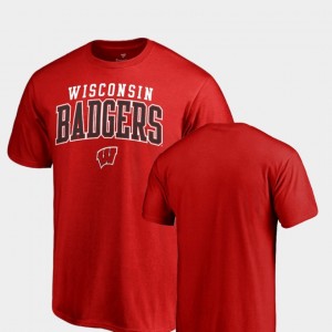 For Men Badger College T-Shirt Square Up Red