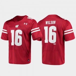 Wisconsin Replica #16 Alumni Football Red Russell Wilson College Jersey For Men