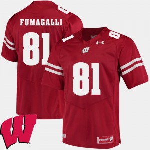 2018 NCAA Red Mens Troy Fumagalli College Jersey University of Wisconsin #81 Alumni Football Game