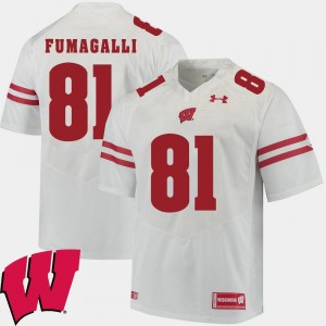 #81 Alumni Football Game For Men White Troy Fumagalli College Jersey 2018 NCAA Wisconsin Badger