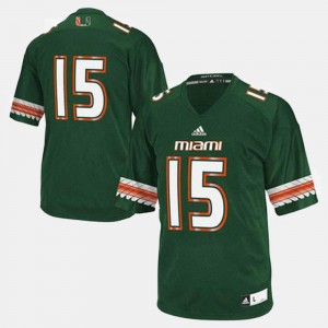 College Jersey Green For Men University of Miami #15 Football