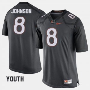 Duke Johnson College Jersey UM #8 Football Gray Youth(Kids)