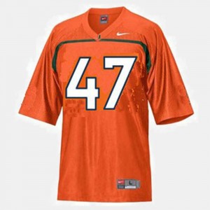 Michael Irvin College Jersey For Men's Football Miami #47 Orange