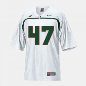 White For Men's #47 Michael Irvin College Jersey Football Hurricanes
